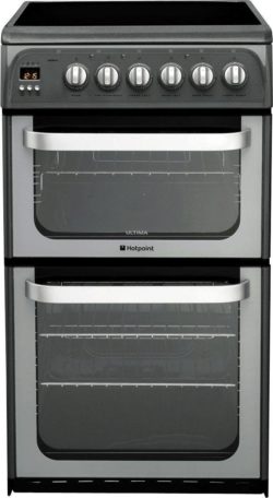 Hotpoint HUE52G Double Electric Cooker - Graphite